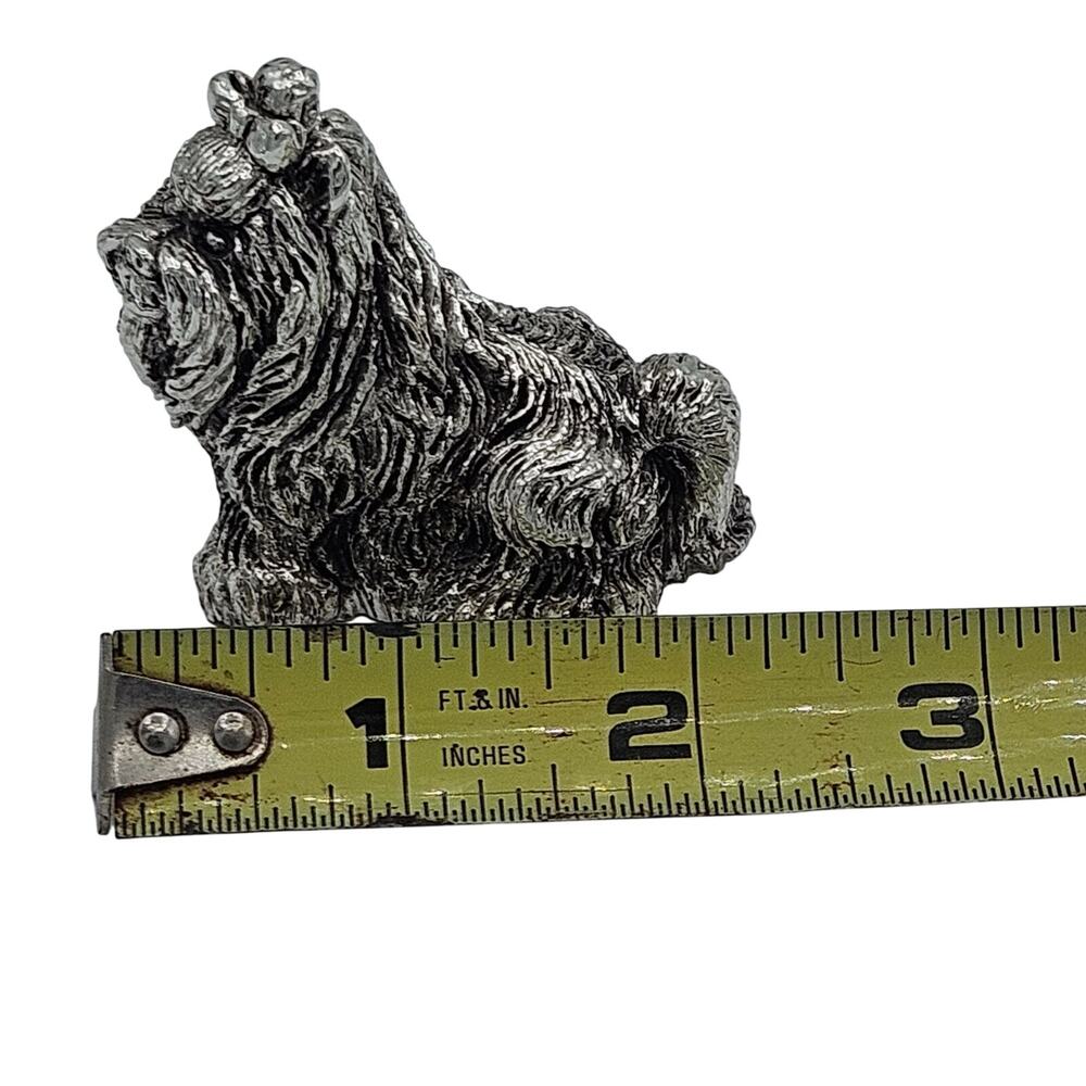 Vintage Stilarte Italy Laminato AG Silver Plated Yorkshire Terrier Dog Figurine